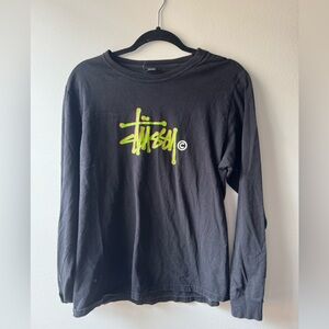 Stussy Black Tee with Neon Accents